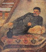 Romanoz Gvelesiani A Kakhetian man with a jar oil painting artist